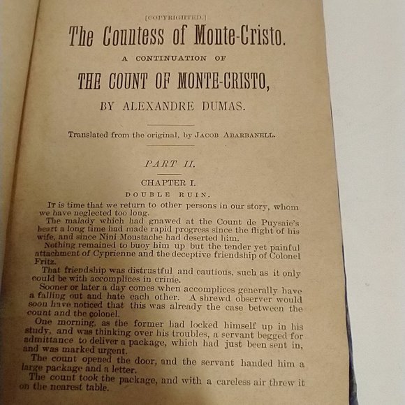1884 p.2 The Countess of Monte Cristo - Alex Dumus - Picture 6 of 9